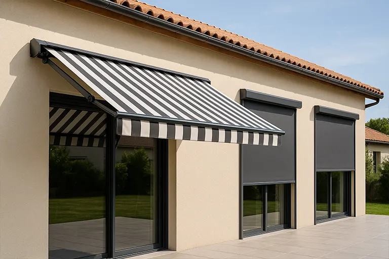 Stores extérieurs à Lyon – Pose de bannes, screens zip et protections solaires